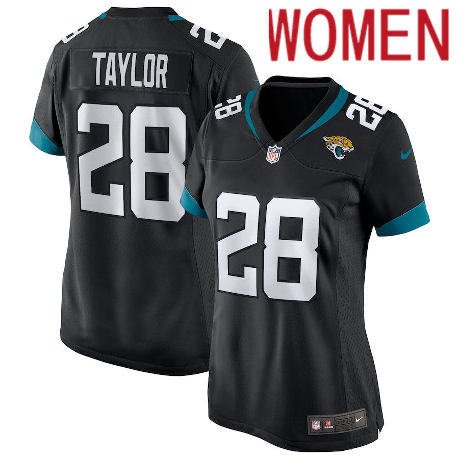 Women Jacksonville Jaguars 28 Fred Taylor Nike Black Game Retired Player NFL Jersey